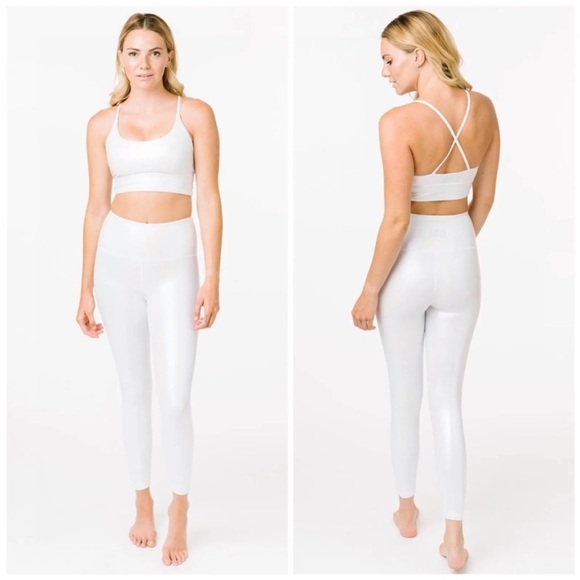 ZYIA Pants - Zyia Iridescent White Unicorn Luxe Leggings